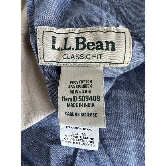 LL Bean Classic Fit Pants Men’s 38x29 Khaki Color - Picture 3 of 4